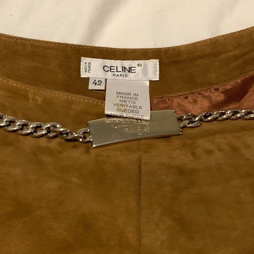 CELINE Paris, REAL SUEDE lined pants, vintage,  size 42, made in France, short